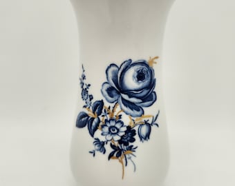 Blue & White Flower Meissen Porcelain Vase 5.75"