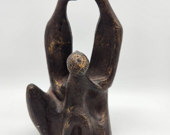 Austin Productions Bronze-Tone Abstract Family Sculpture By Klara Sever 1972