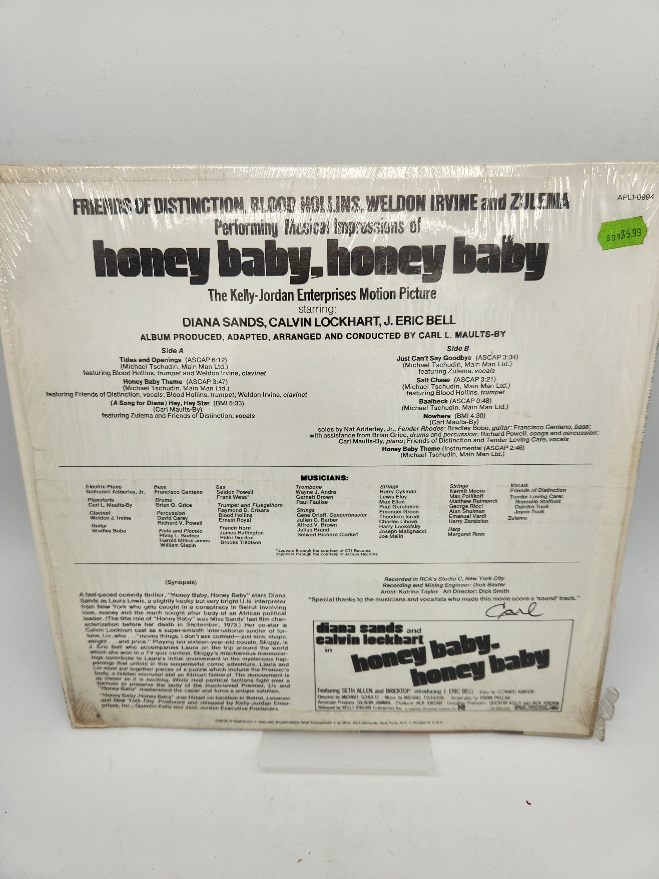 洋楽 Honey Baby, Honey Baby Soundtrack 1975 Honey Baby Honey Baby LP RCA APL1 0994 Soundtrack Album - Etsy