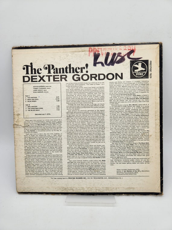 Dexter Gordon - the Panther! LP Prestige PRST 7829 US 1970 1st