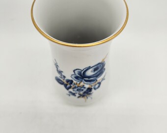 ブルー＆ホワイトフラワー マイセン磁器花瓶 5.75インチ - Etsy 日本