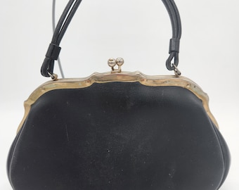 Vintage Etra Black Leather Clutch