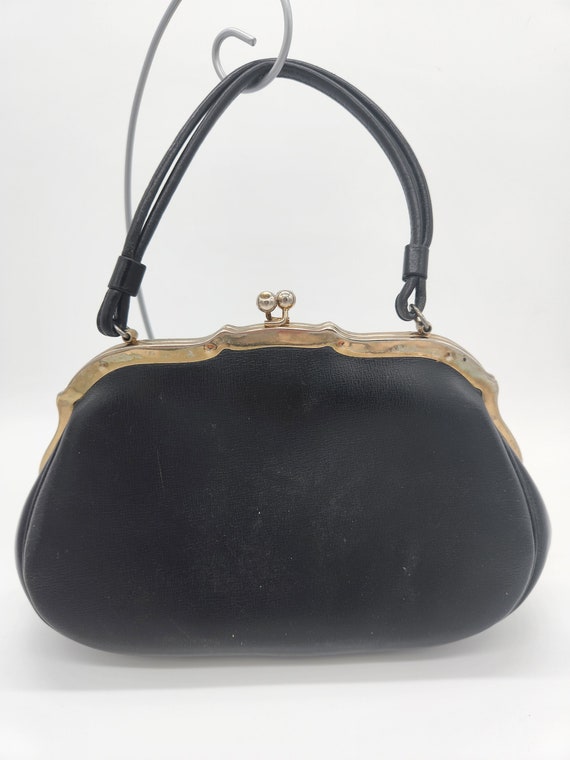 Vintage Etra Black Leather Clutch