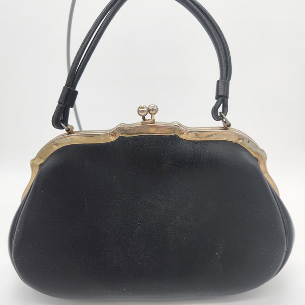 Vintage Etra Black Leather Clutch