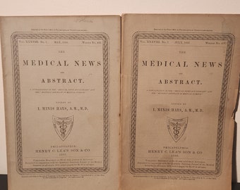 Pair of Original 1880 Medical News and Abstract Publications
