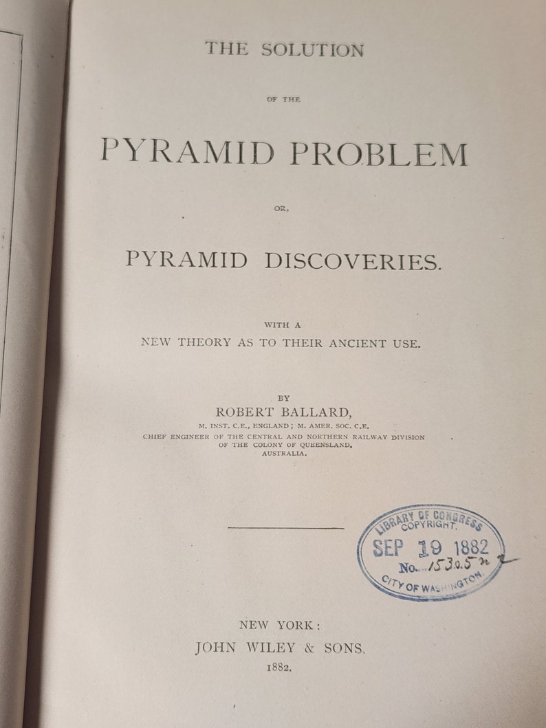 First Edition - the Solution of the Pyramid Problem by Robert Ballard ...