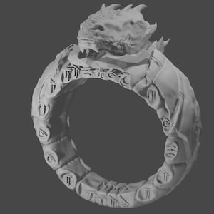 Dragon Themed Ring - STL File