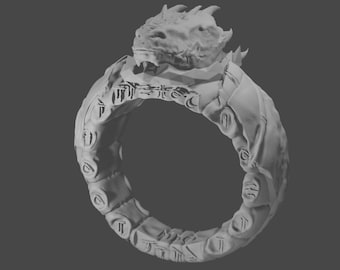 Dragon Themed Ring - STL File