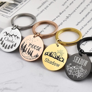 Engraved Dog Tag, Double Side Silent Collar Tag, Custom Collar Tag, Personalized Cat Tag, Cat ID Tag, Dog ID Tag, Dog Name Tag, Pet Name Tag
