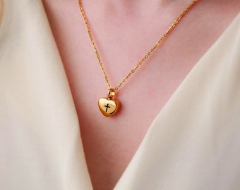 Personalized Stainless Steel Heart Urn Necklace, Memorial Ash Jewelry, Engraved Pet Keepsake