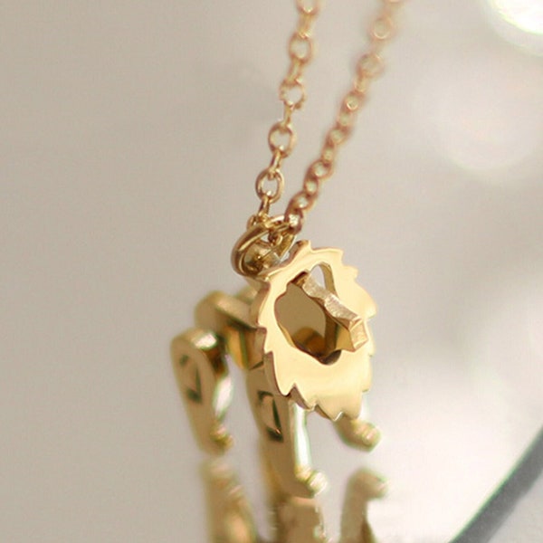 4D Lion necklace-titanium Lion Necklace, leo pendant,gold pendant,4D3DAnimal necklace-Lion pendant-Dainty Layering Necklace, Birthday Gift4D