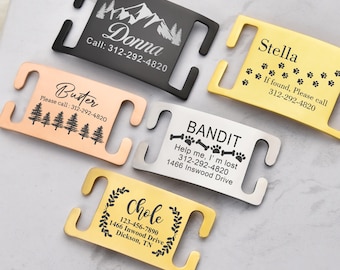 Silent Dog Tag - Dog Tag - Dog Tags For Dogs Personalized - Slide On Dog Collar Tag - Pet Name Tags -Dog ID Tag-Custom Dog Collar Tag Silent