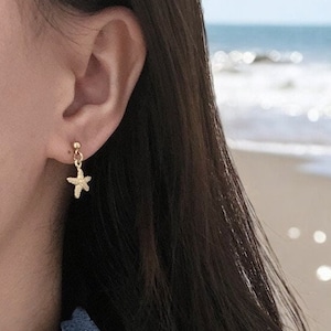 Starfish Earrings, Waterproof Non-tarnish Jewelry, Beach Jewelry, Surfer Accessory, Dainty Drop, Mermaid Earrings, Hypoallergenic, Boho