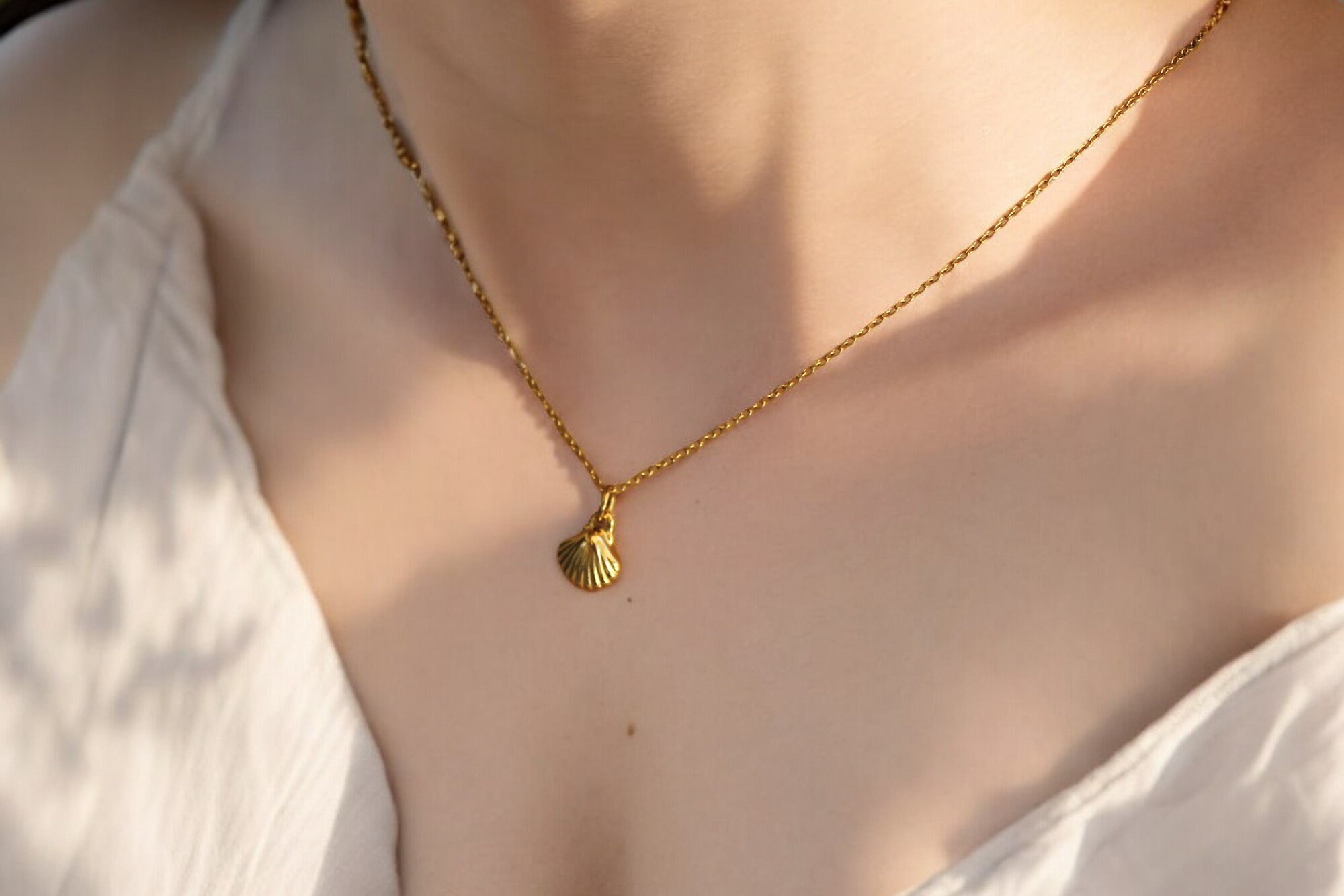 Seashell Necklace，shell Necklace，sea Shell Necklace，gold