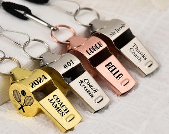Custom Engraved Coach Whistle with Lanyard,Personalized Referee Gift,Sport Gift for Coach,Team Soccer Sports Whistle,Appreciation GiftsCoach