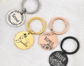 Custom Double-Sided Engraved Pet ID Tag, Silent Collar Accessory for Dogs & Cats, Personalized Name +Numbers Charm, Perfect Dog Mom Gift