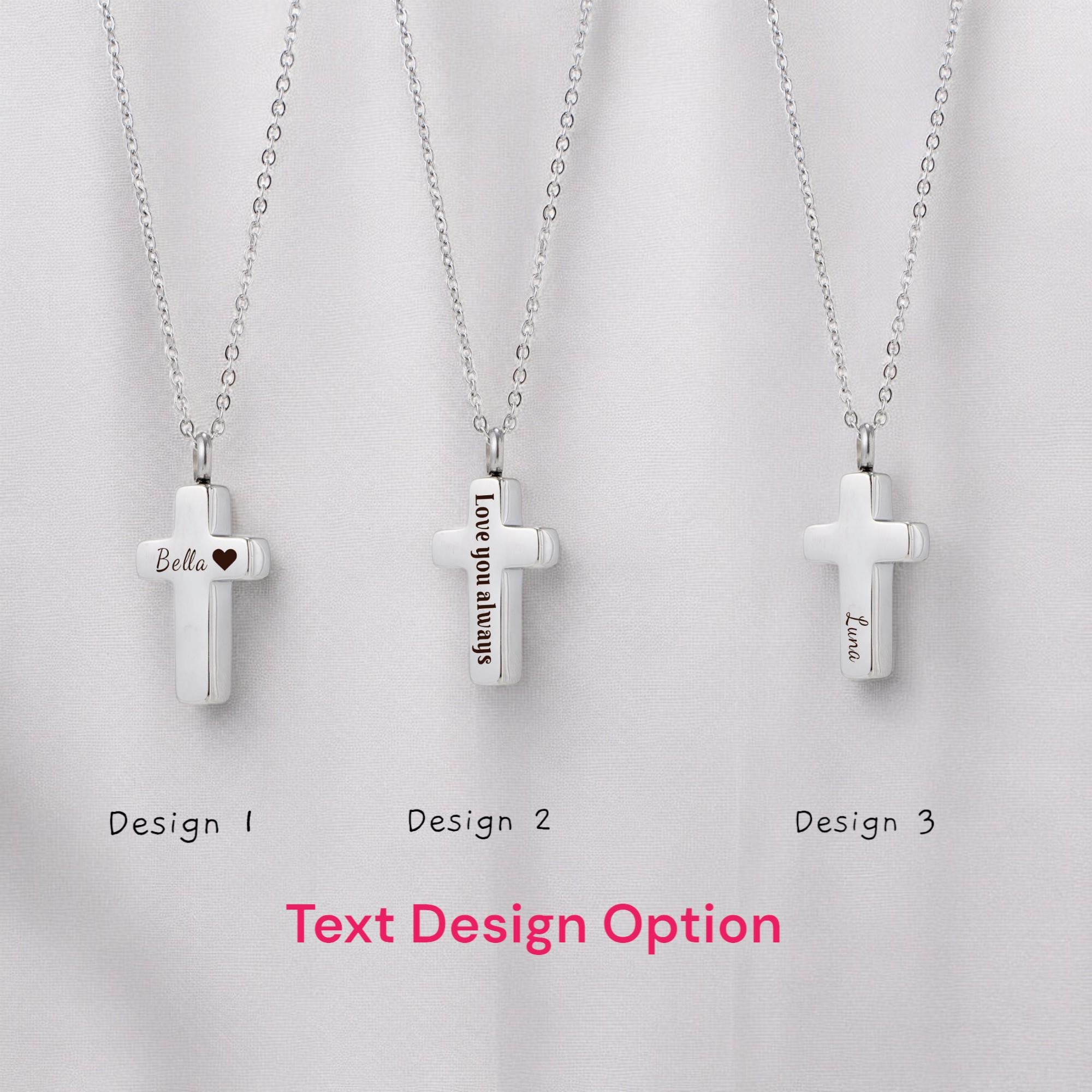 Personalized Cross Cremation Necklace: Stainless Steel Urn, Custom ...