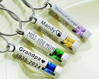 Personalized Urn Necklaces for Ashes,birthstone Cremation Necklace,Memorial Ashes Necklace,Crystal Birthstone Ashes Necklace keepsake,DogUrn