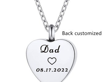 Personalized Heart Urn Necklace: Stainless Steel Cremation Jewelry