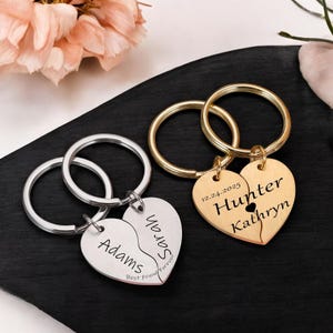 Custom Couple Keychain,Personalized Gift For Boyfriend Girlfriend,Matching Keychains,Anniversary Gifts for Boyfriend, Valentine&#39;s Day Gifts