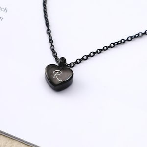 Engraved Heart Urn Necklace: Pet Memorial Ash Keepsake
