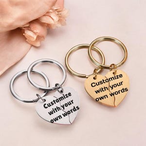 Custom Couple Keychain, Personalized Gift For Boyfriend Girlfriend, Matching Keychains,Anniversary Gifts for Boyfriend,Valentine&#39;s Day Gifts