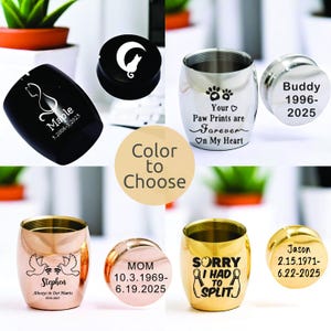Custom Engraved Mini Urn: Stainless Steel Pet/Human Ashes Keepsake, Personalized Mini Pet Urn with Engraving,Custom Ashes Holder,Memorial
