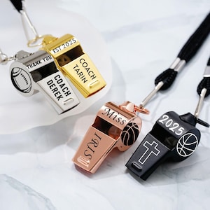 Personalized Whistle, Football Coach Gift Valentine&#39;s Gifts for Him,Custom Whistle Engraved Football Soccer Basketball Teacher Appreciation
