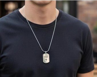 Custom Tag Cremation Necklace, Urn Necklace for Ashes, Memorial Necklace, Cremation Pendant, Cremation Jewelry, Memorial Jewelry for Human