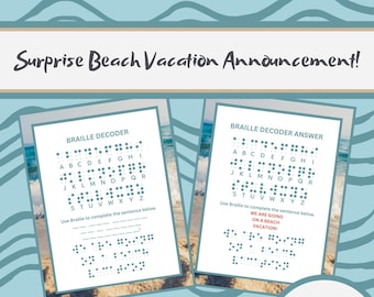 Beach Vacation Reveal Puzzle: Fun Travel Announcement (Digital Download)