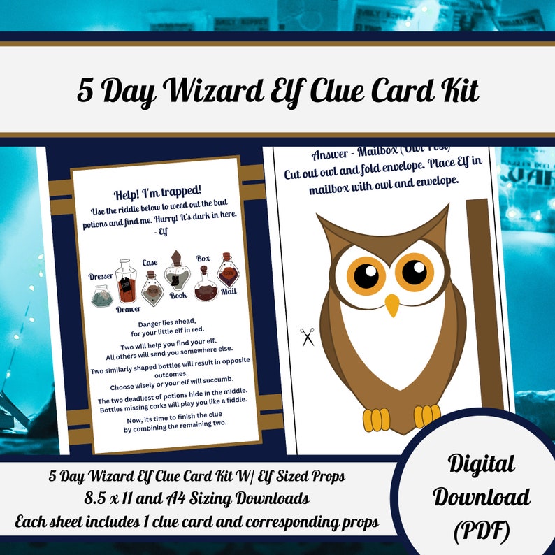 Wizard Elf Puzzles and Props - 5 Day Sample Elf Kit - Printable ...