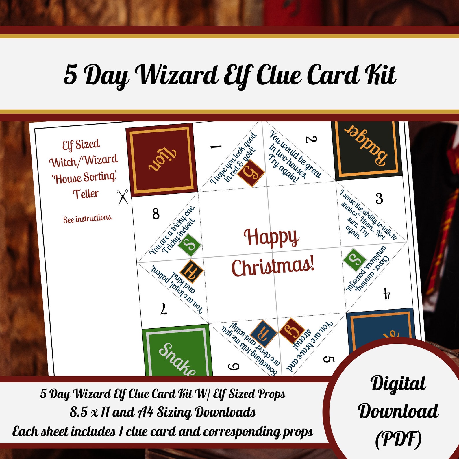 Wizard Elf Puzzles and Props - 5 Day Sample Elf Kit - Printable ...