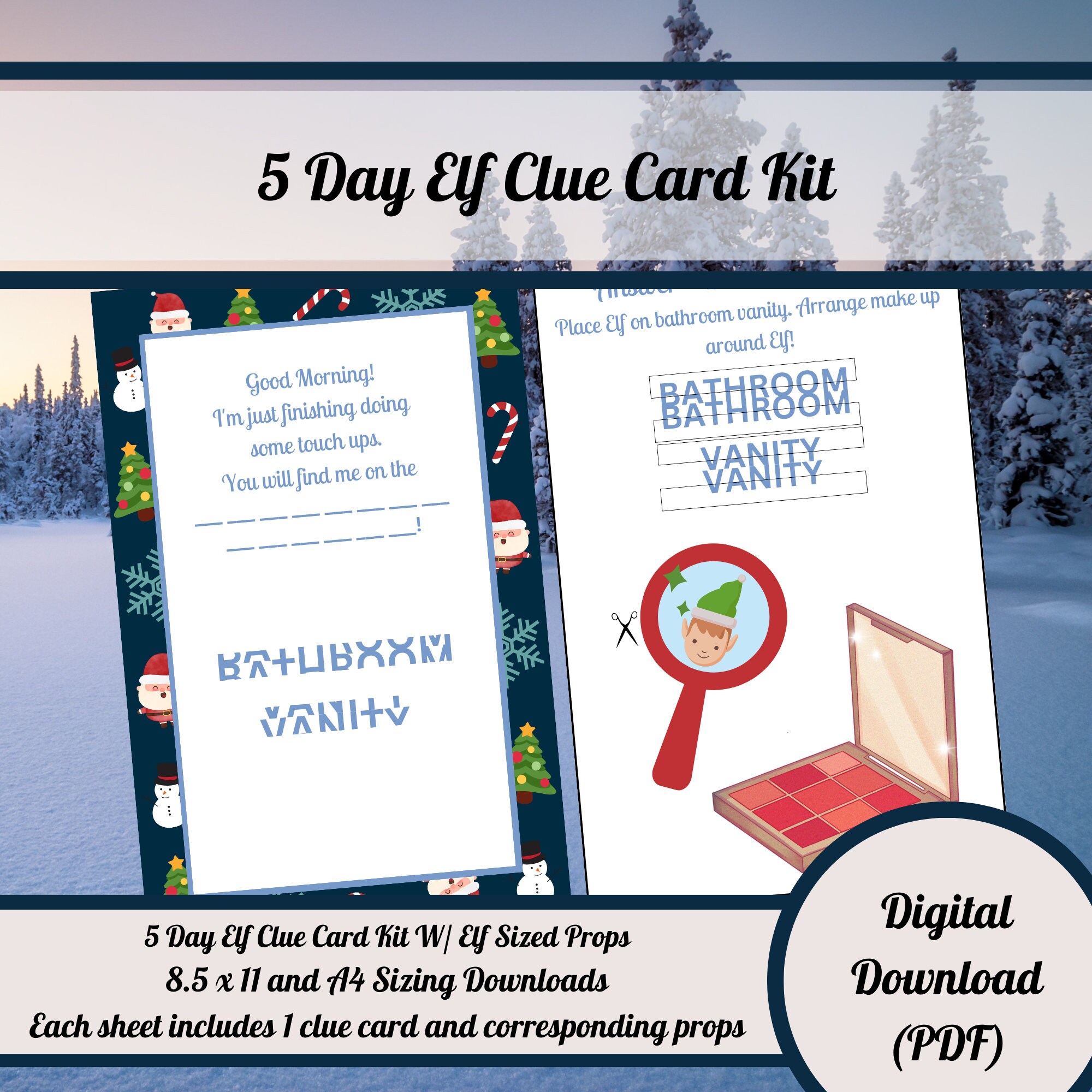 Elf Puzzles and Props Printable 5 Day Sample Kit Printable Etsy