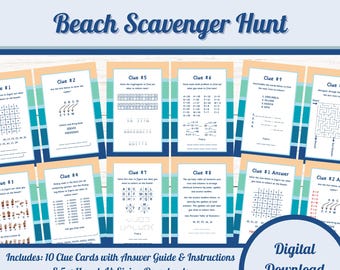 Beach Scavenger Hunt: STEM Riddles & Puzzles (PDF Download)
