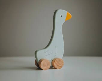 Handmade wooden toy, Wooden goose, Eco friendly, Baby gifts