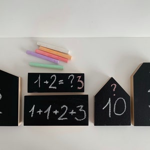Learning tools for toddler, Chalkboards blocks, Chalk drowing, Montessori toys