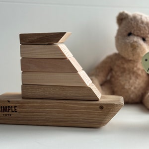 Wooden boat for kids, Natural wooden toys, Handmade toy gift for boy, Birthday gift, Toy for boys, Building toy blocks, Children blocks