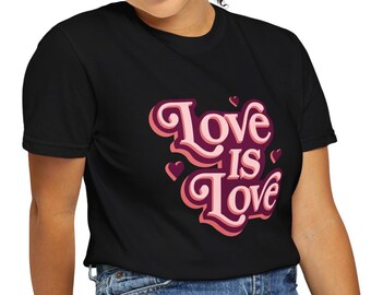 T-shirt Love is Love, Chemise Love is Love femme, Chemise Love, Chemise Love is Love pour elle, Chemises gentillesse, T-shirts Love Support, Chemise fille