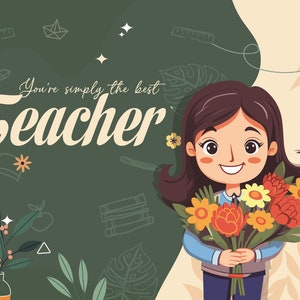 Gracias tarjeta de maestro imprimible SVG, PDF, PNG, usted es simplemente la mejor tarjeta de maestro, tarjeta de agradecimiento, tarjeta de graduación de la escuela, archivo digital