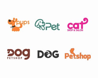 Pet Shop Logo Collection | Dog & Cat Designs (Digital Download)