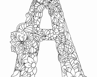 Floral Alphabet Coloring Pages: A-Z Printable Letter Art (PDF)