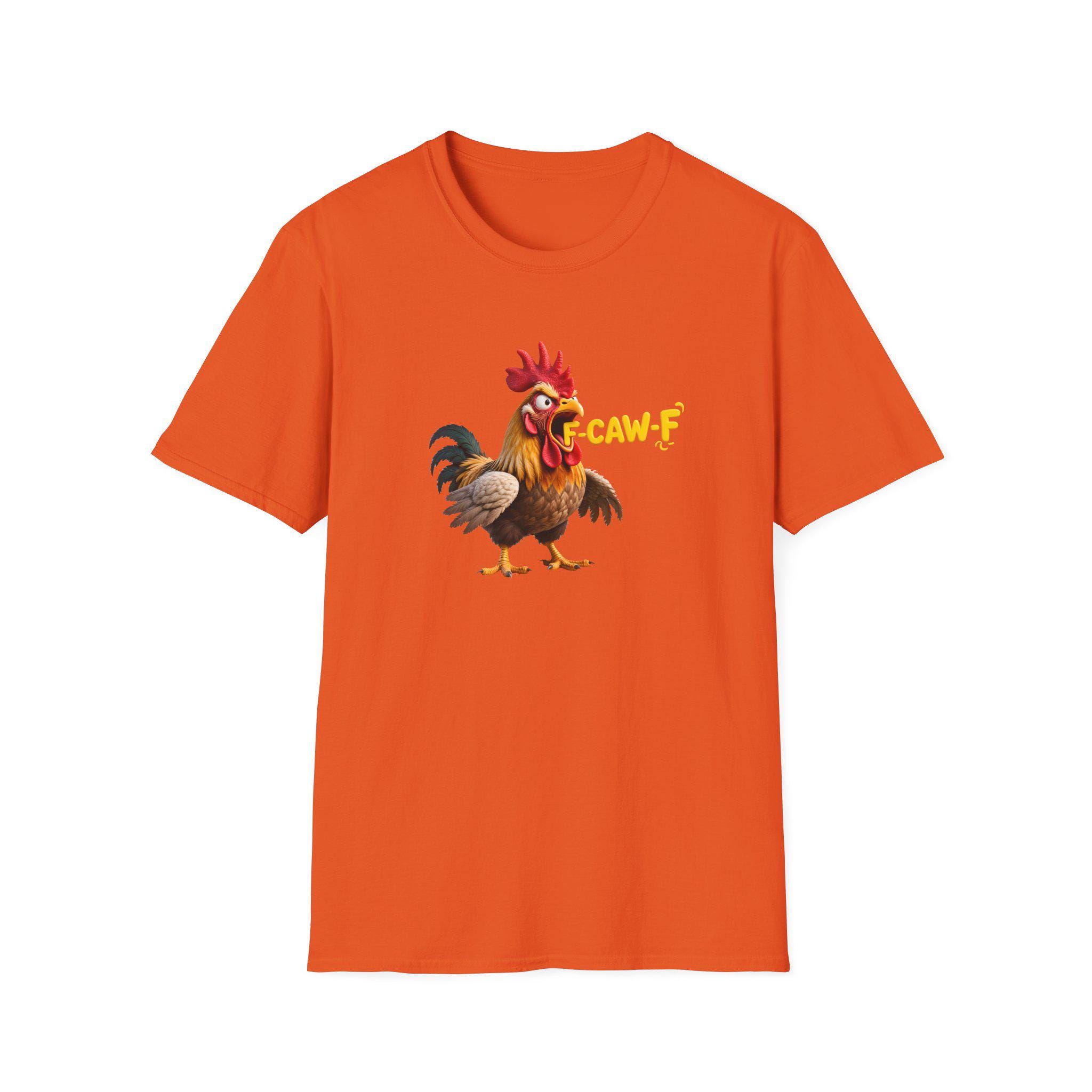 T-shirt Humour 'F-CAW-F' Avec Poulet En Colère - Choix Taille/couleur - 100% Coton - Neuf Avec étiquette