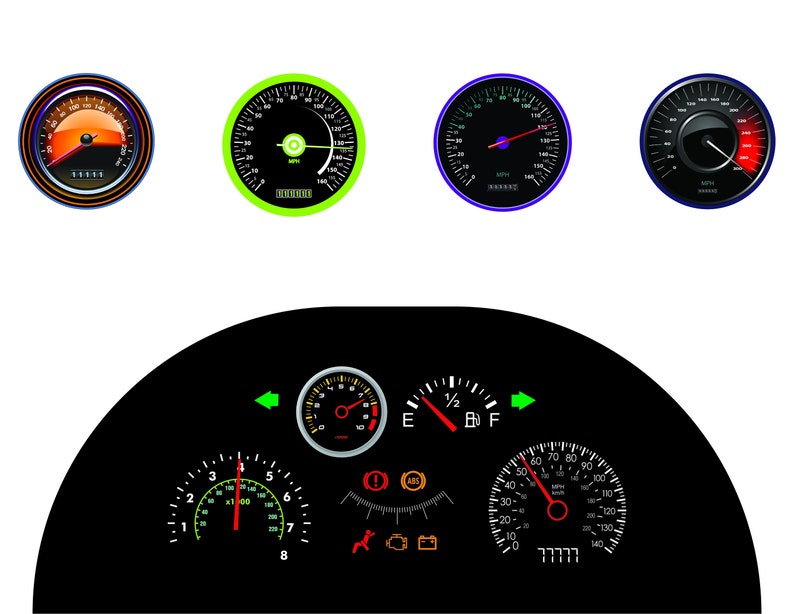 Car Speedometer PNG Bundle: Racing Gauge Graphics (digital Download) - Etsy