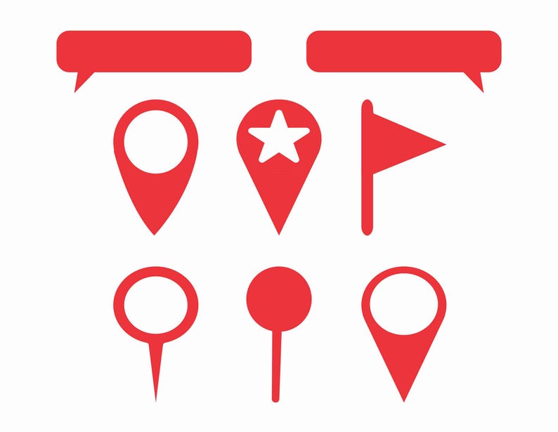 Map Pin Location Marker SVG Bundle | 8 Unique SVG Designs | Travel Cut ...