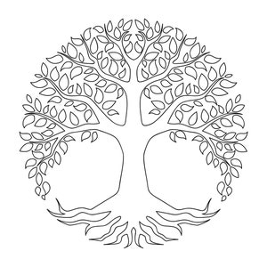Tree of Life Outline SVG: Vector Cut Files (Instant Download)