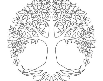 Tree of Life Outline SVG | Vector Art for Cricut & Silhouette | Wall Decor Cut Files | Instant Download Svg, Png, Pdf, Eps