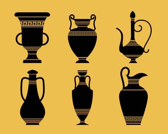 Antique Pot SVG PNG Bundle: Vintage Jug Clipart, Commercial Use (Digital Download