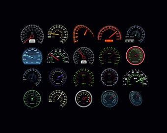 Car Speedometer SVG Bundle - Racing Vehicle Gauge Cut Files for Cricut & Silhouette | Instant Download Digital Files Svg, Png, Cdr