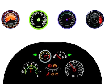 Car Speedometer PNG Bundle: Racing Gauge Graphics (Digital Download)