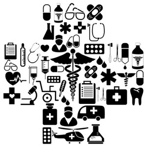 Medical SVG Clip Art Bundle Pack, SVG PNG Pdf Cdr, Instant Digital Download, Nurse Doctor Hospital, Cricut and Silhouette Digital Download